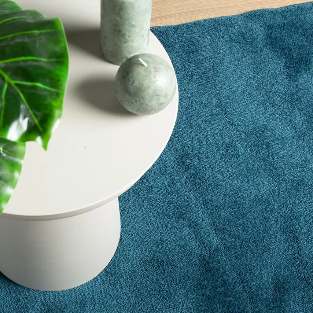 vidaXL Rug OVIEDO Short Pile - Super Soft, Durable & Easy to Clean Turquoise Rug 240x240 cm