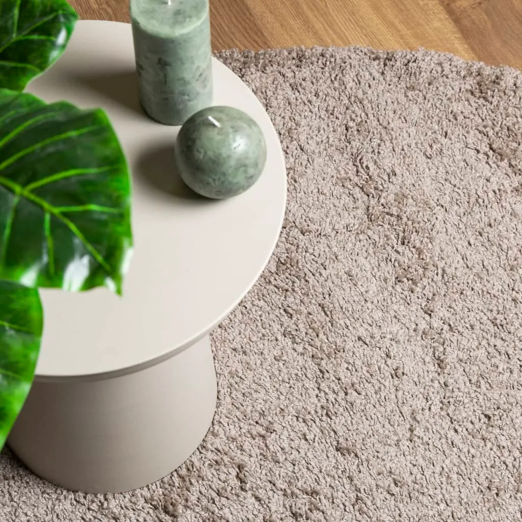 vidaXL Shaggy Rug PAMPLONA - Modern High Pile Beige Rug, Ø 240 cm - Cozy, Soft & Durable