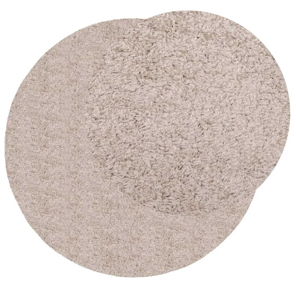 vidaXL Shaggy Rug PAMPLONA - Modern High Pile Beige Rug, Ø 240 cm - Cozy, Soft & Durable