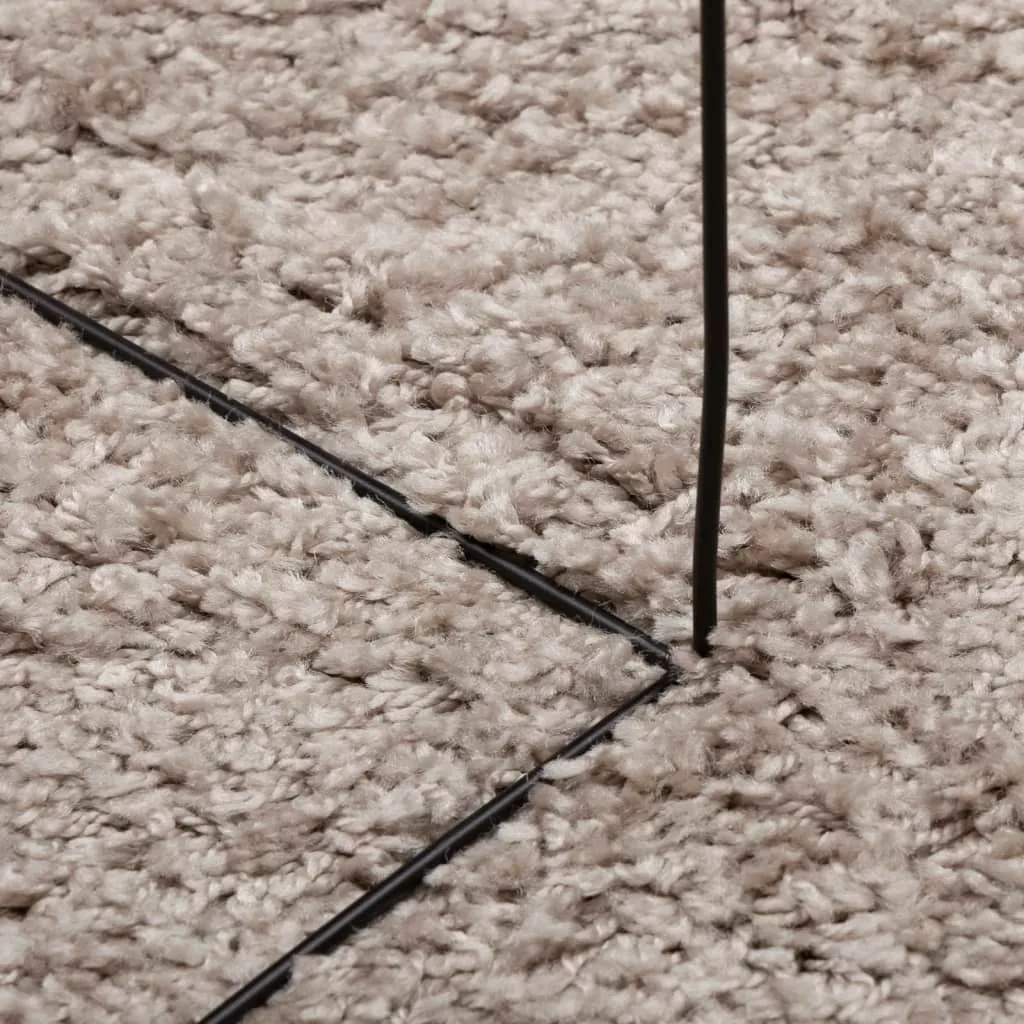 vidaXL Shaggy Rug PAMPLONA - Modern High Pile Beige Rug, Ø 240 cm - Cozy, Soft & Durable